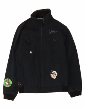 Sell DoubleReinforced Zipper QUIKSILVER Boys Bomber Jacket 13-14 Years Black Cotton