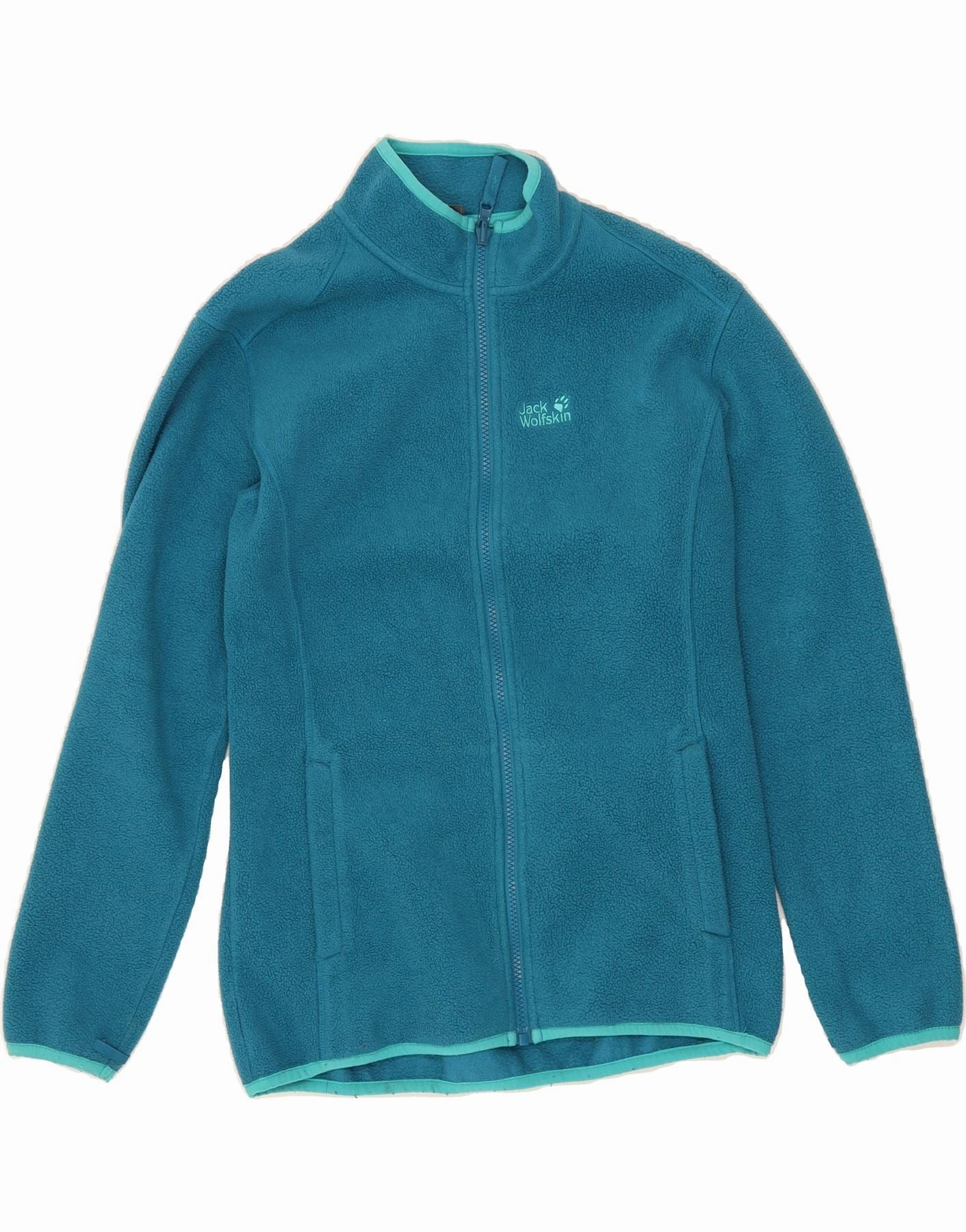 water - resistant Modular Attachment Points JACK WOLFSKIN Boys Fleece Jacket 13-14 Years Blue Polyester