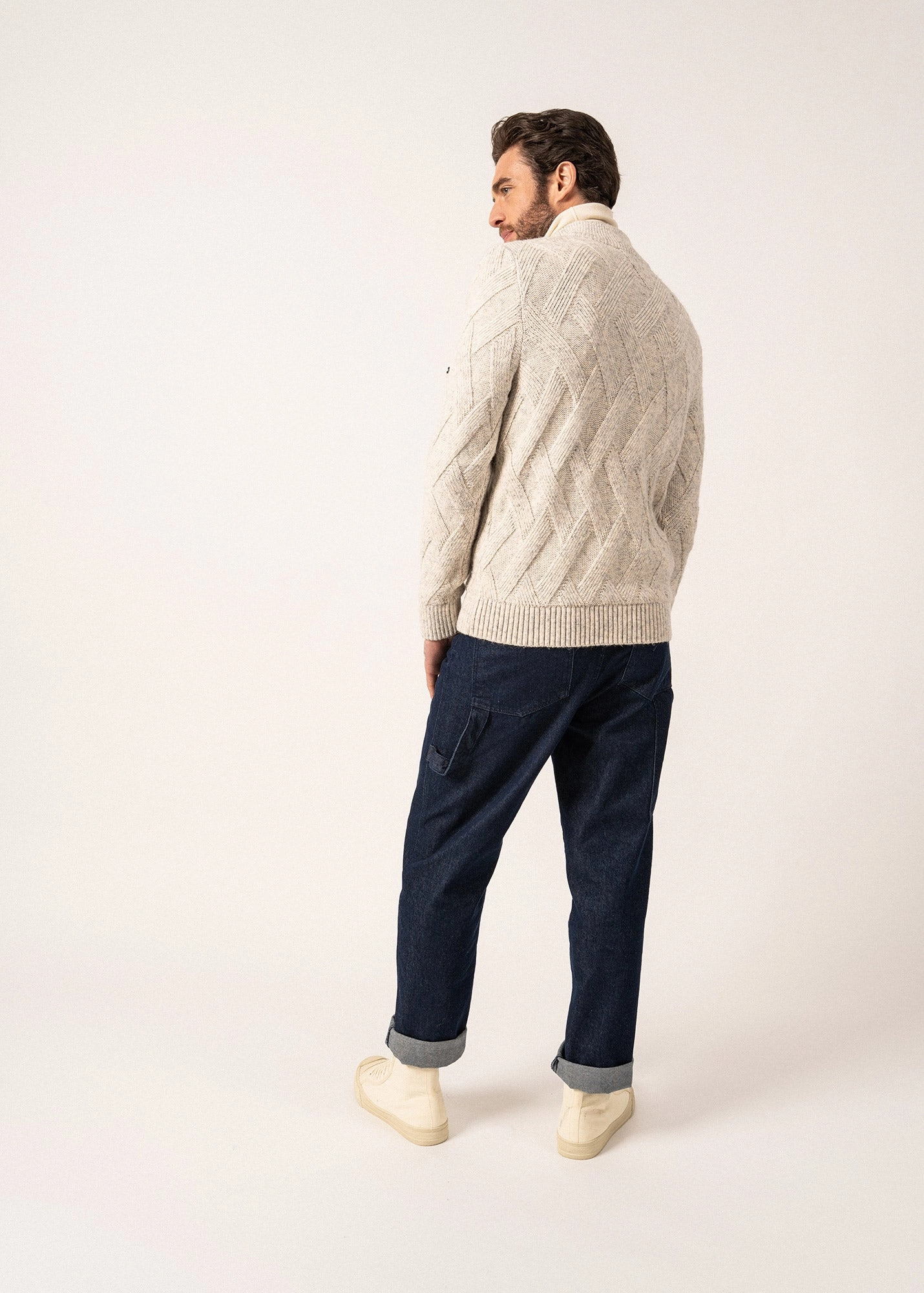 Cozy Thermal NEUCHATEL - 1/4 Buttoned, High-Collar Sweater with Structured Knit (LIGHT GRAY MELANGE)