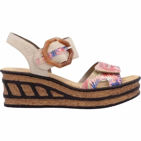 Women Rose 76 Wedge Sandal In Rose Jungle Foot Support Thick sole