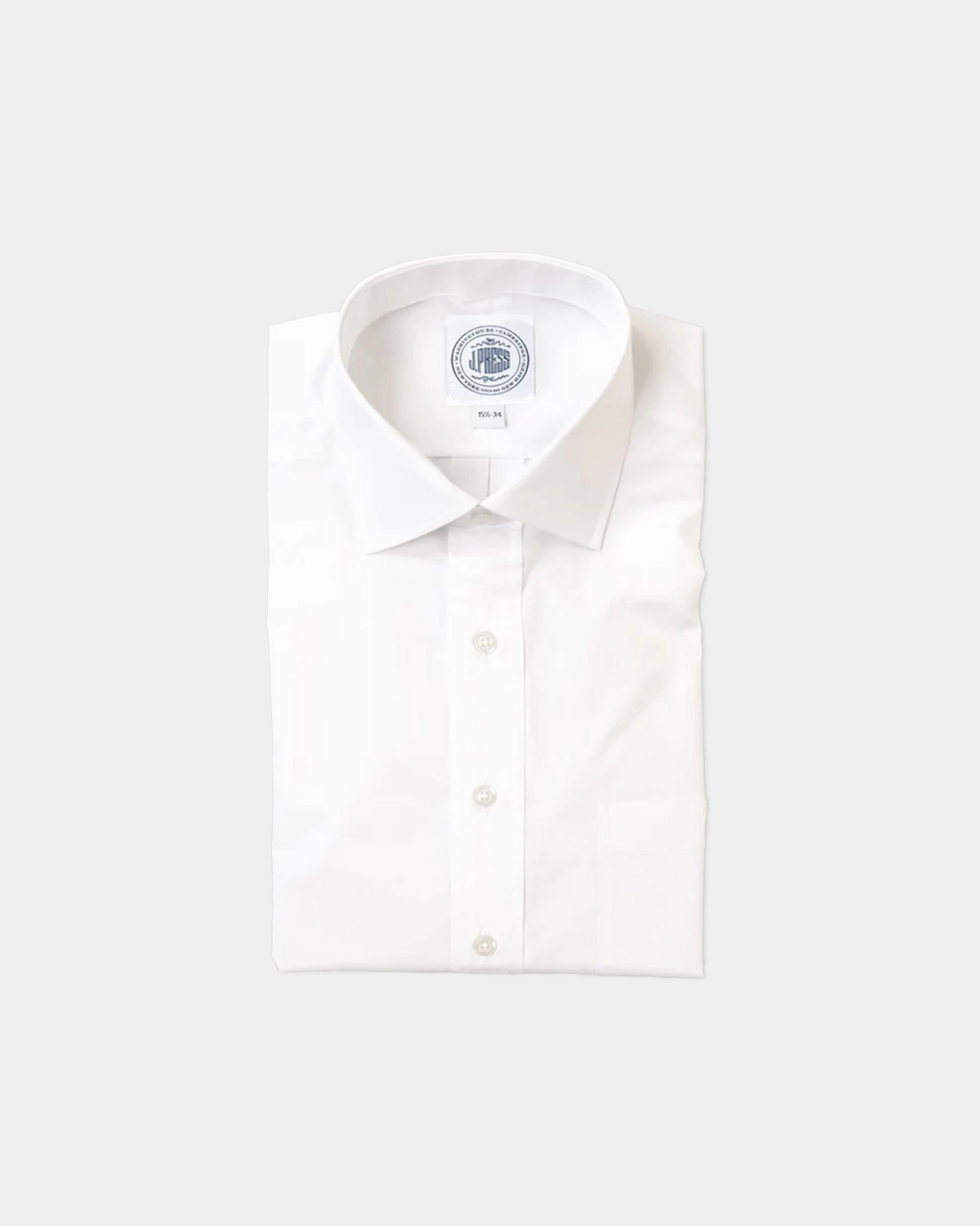 Mountain Escape Made-in-Canada Solid White Broadcloth Spread Collar Dress Shirt - Classic Fit