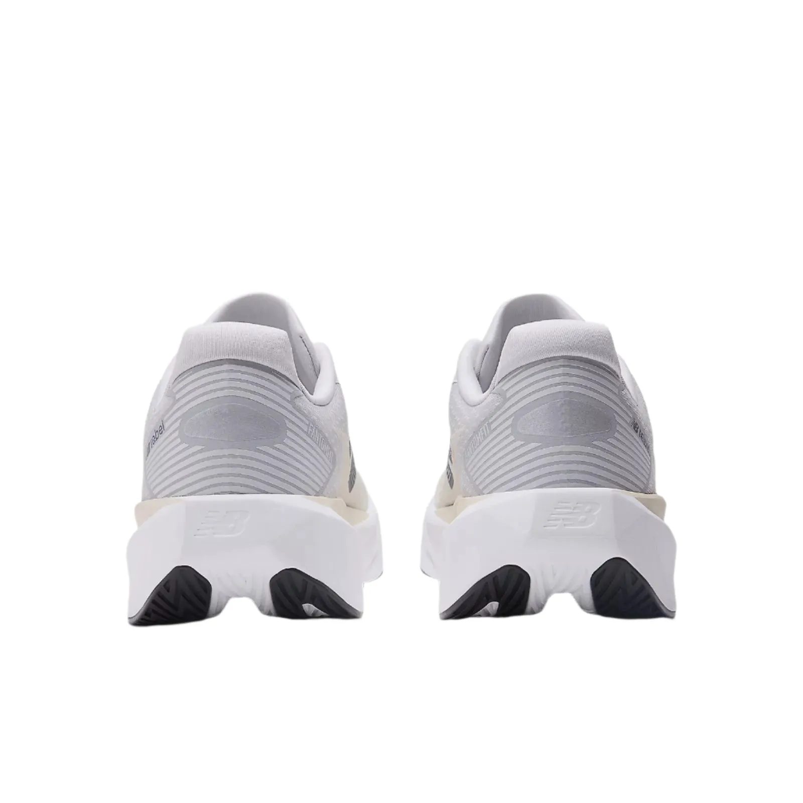 Enhanced Grip Pattern New Balance Men's Fuelcell Rebel v5 Running Shoes in Grey Matter/Linen/White AW25