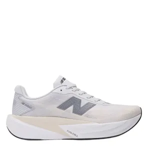 Heat Sealed Seam Technology flat - sole shoes New Balance Men's Fuelcell Rebel v5 Running Shoes in Grey Matter/Linen/White AW25