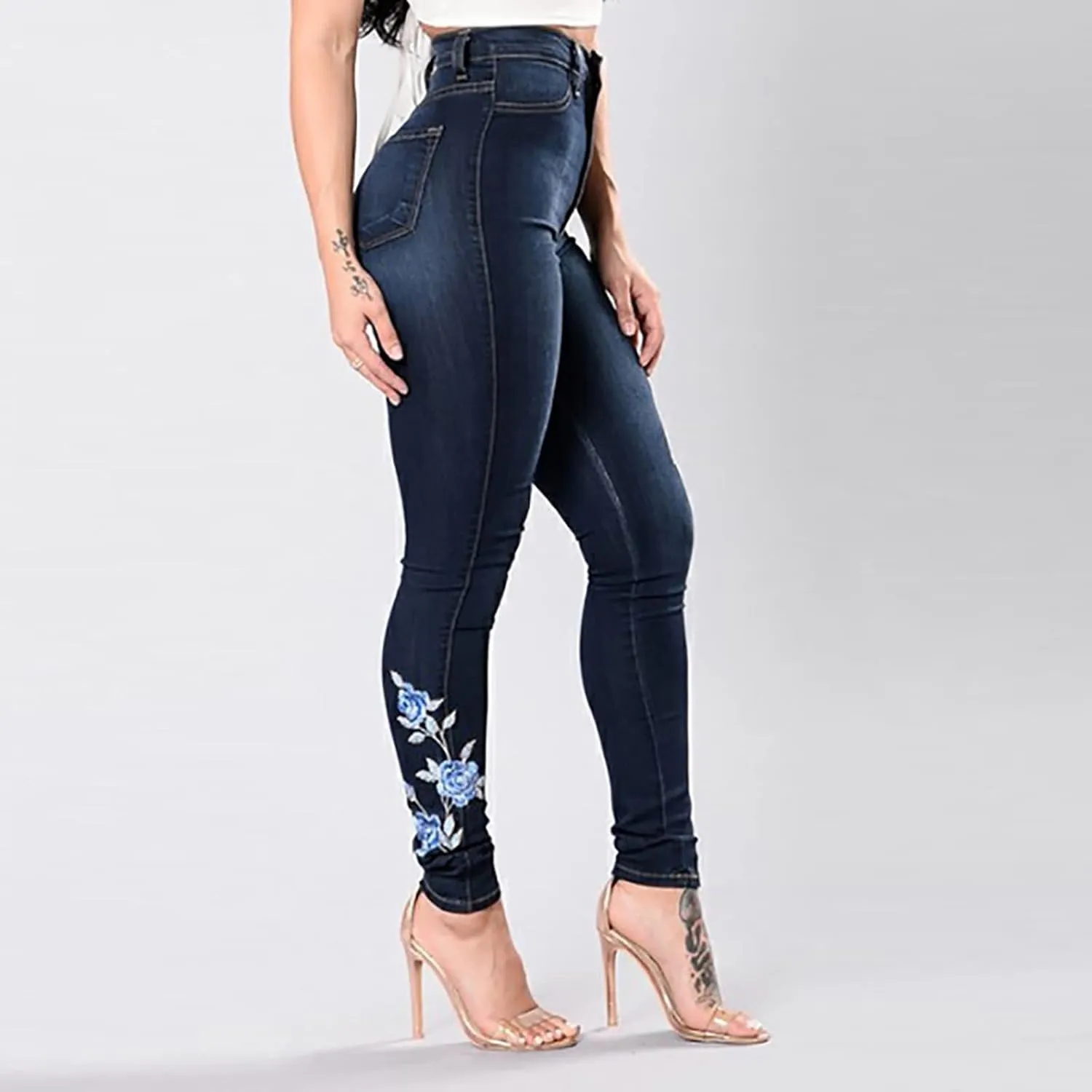 New Jeans, Women's Casual Loose Ripped Denim Pants Distressed Wide Leg Jeans
