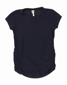 NEW BALANCE Girls T-Shirt Dress 11-12 Years Medium Navy Blue Polyester Smile Feel