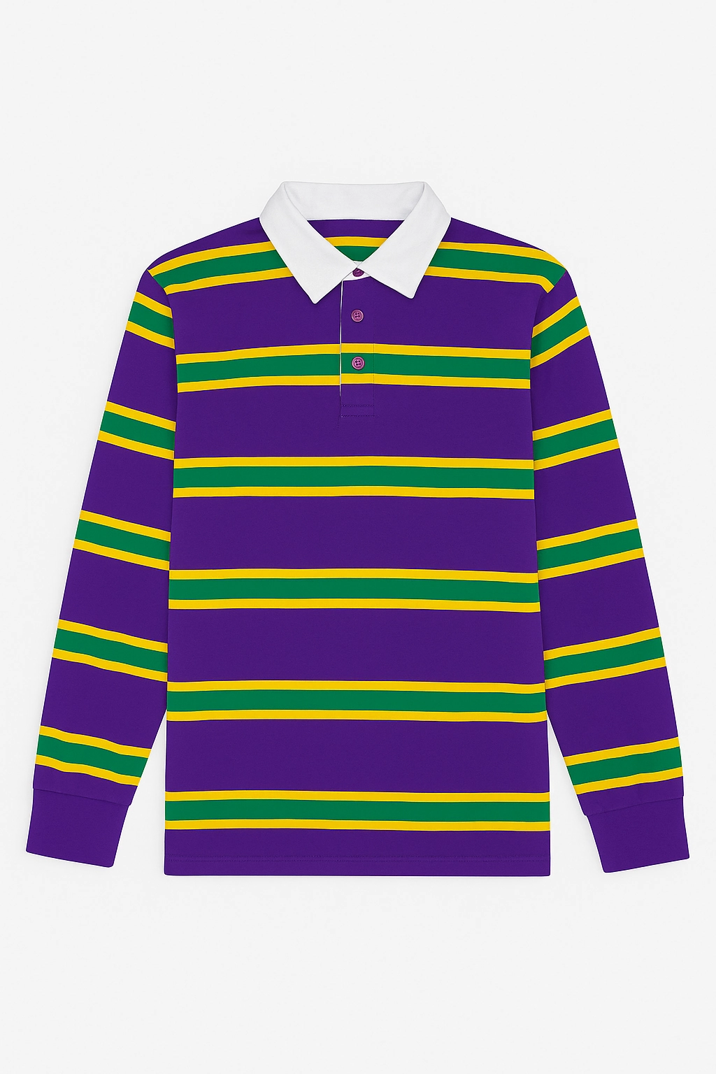 Weekend Outfit Polo Stripe Purple Long Sleeve
