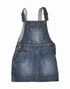 Whimsical Mood Morning Wear FAT FACE Girls Dungaree Dress 7-8 Years Blue Cotton