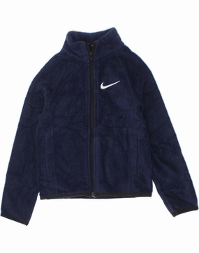NIKE Boys Fleece Jacket 2-3 Years Navy Blue Polyester Protective Gear