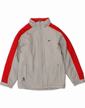 NIKE Boys Graphic Padded Jacket 9-10 Years Grey Colourblock Nylon hat Date night