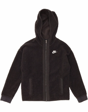 Motivate NIKE Boys Hooded Fleece Jacket 12-13 Years Large  Black Polyester