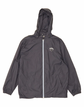 Stand Up Collar Commuter Gear NIKE Boys Hooded Rain Jacket 13-14 Years XL Grey Nylon