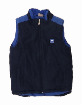 Teflon Coated Fabric NIKE Boys Padded Gilet 7-8 Years Large Navy Blue Polyester