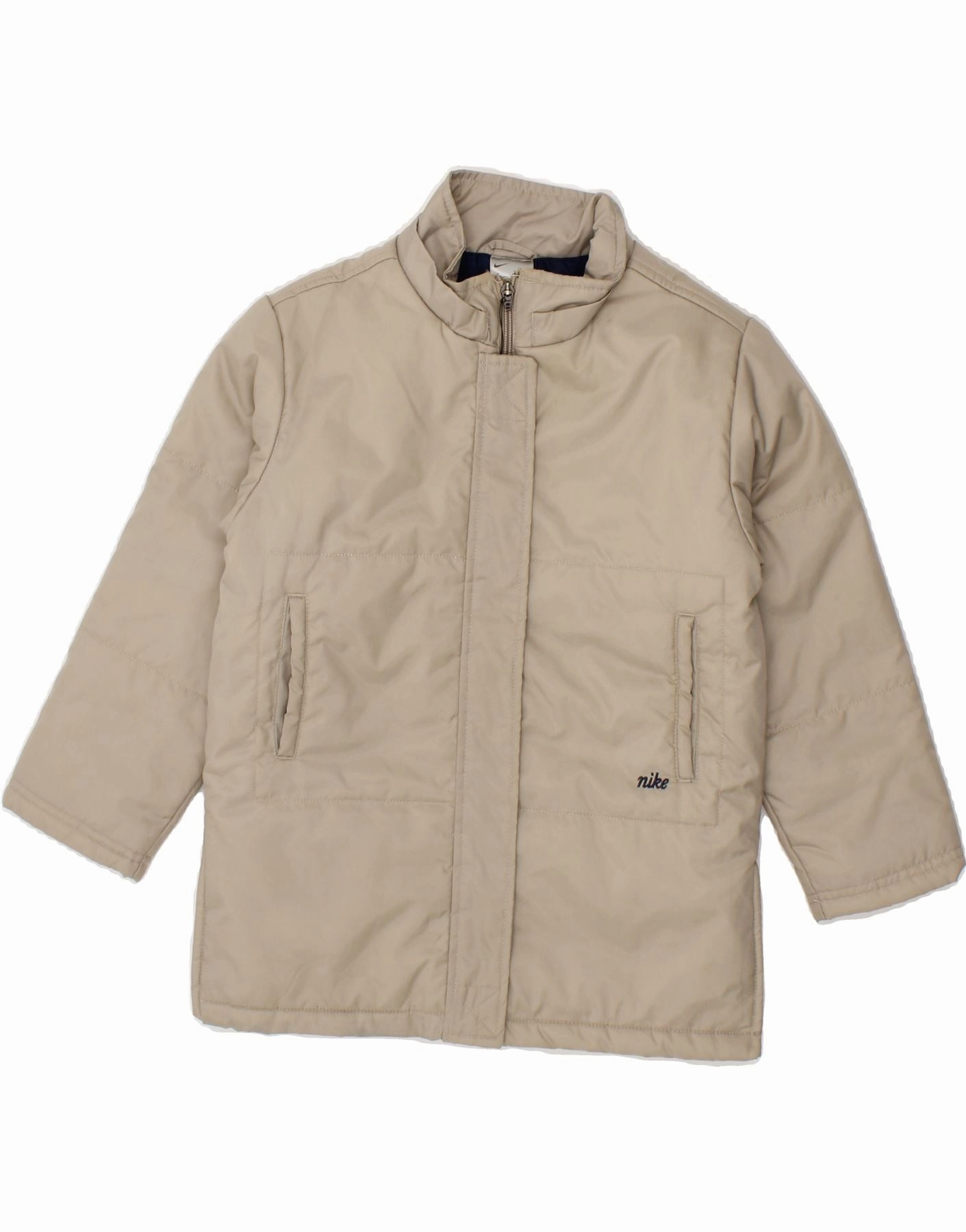 Fast Living Promise NIKE Boys Padded Jacket 6-7 Years XS Beige Nylon