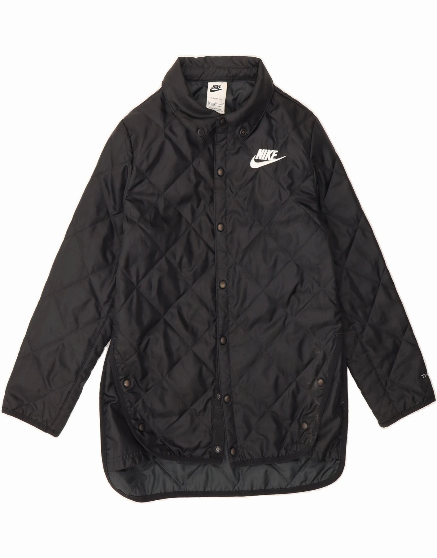 FlexibleMovement NIKE Boys Quilted Jacket 8-9 Years Small Black Polyester