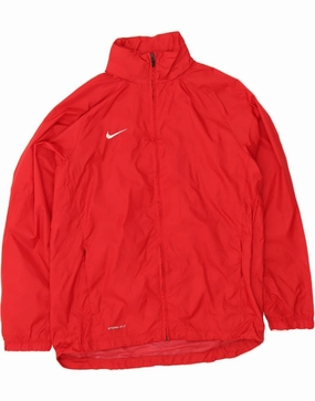 NIKE Boys Rain Jacket 13-14 Years XL Red Nylon weekend