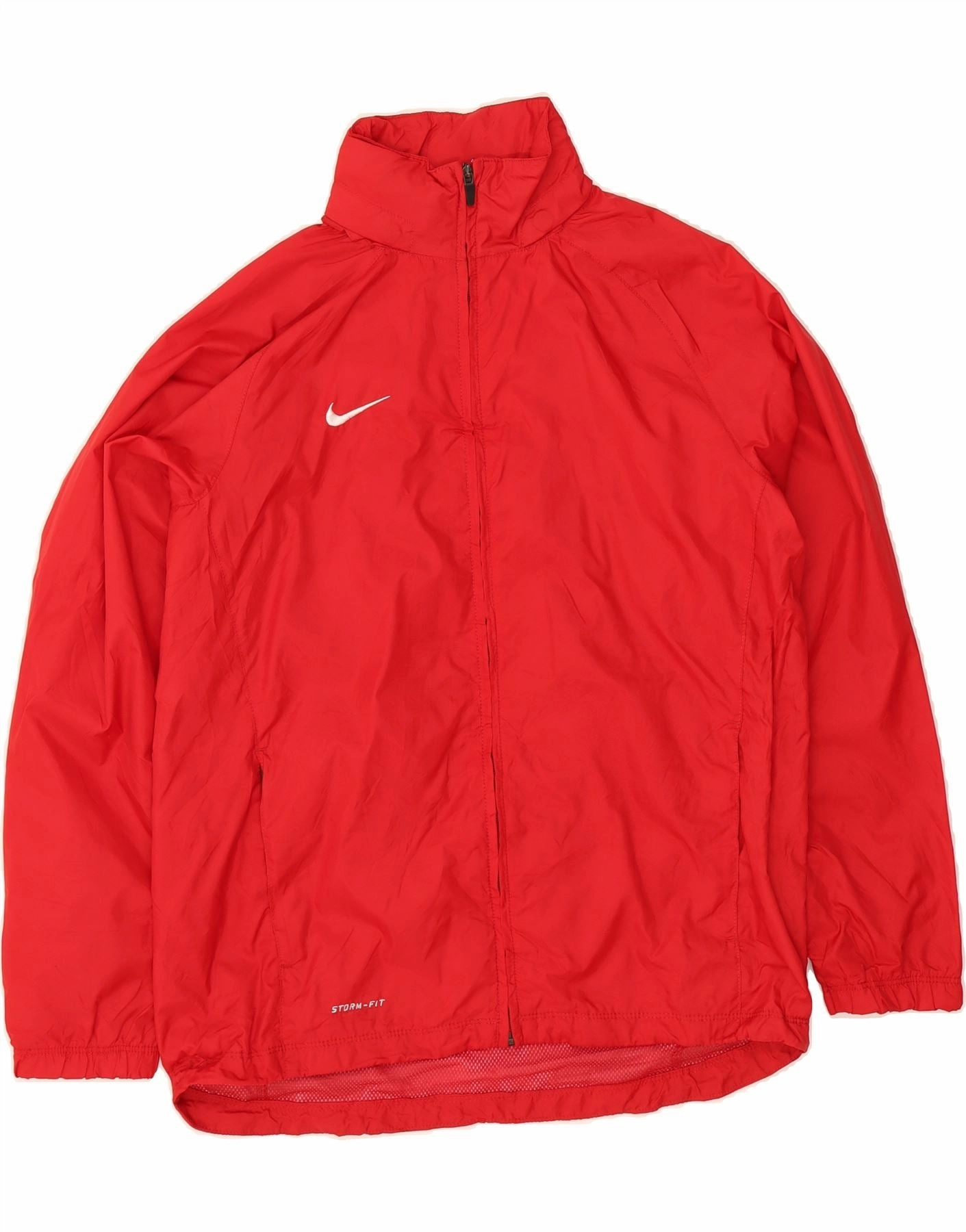 NIKE Boys Rain Jacket 13-14 Years XL Red Nylon weekend