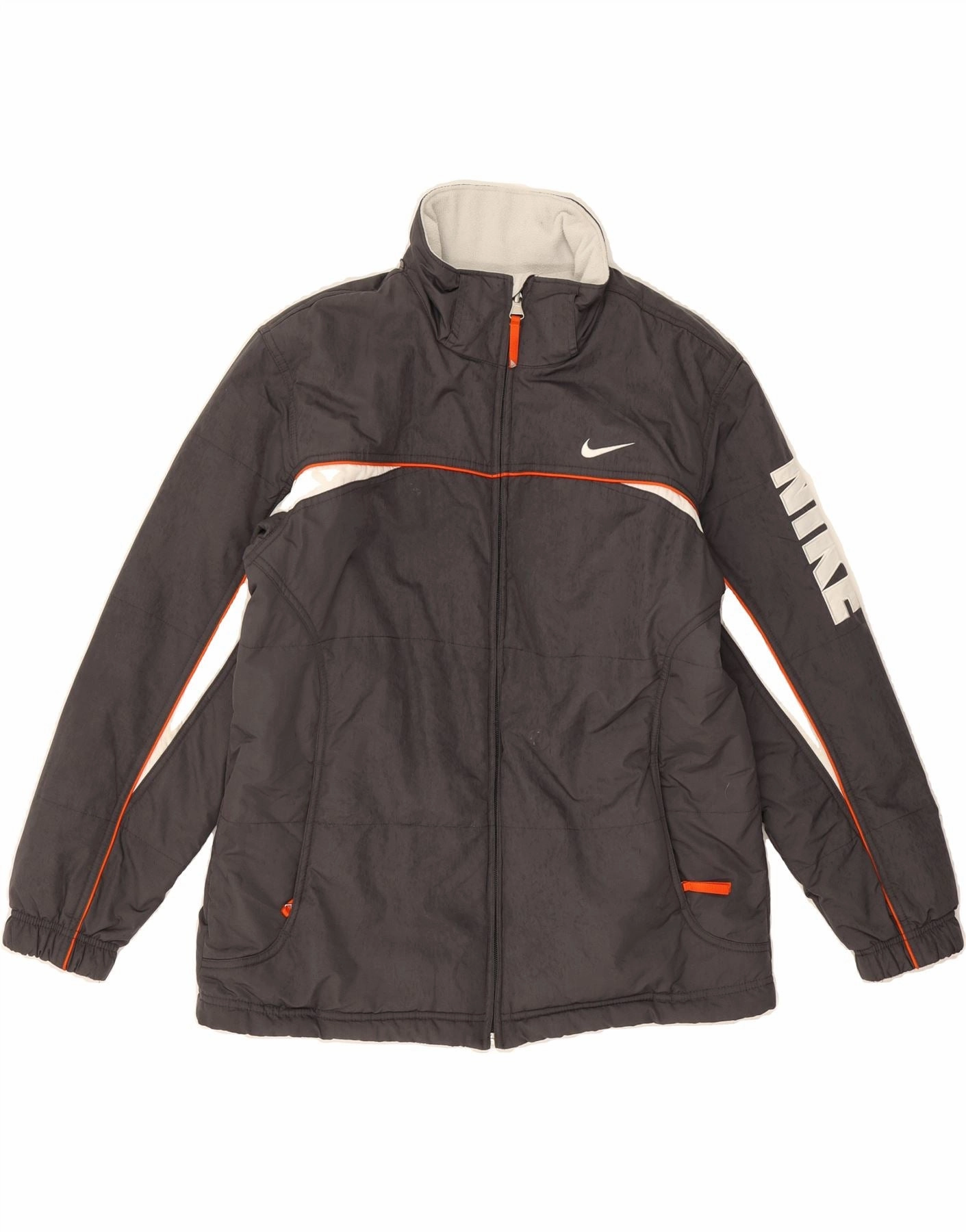 NIKE Boys Reversible Jacket 15-16 Years XL Grey Colourblock Polyamide Cordlock Adjustment System Performance Jacket