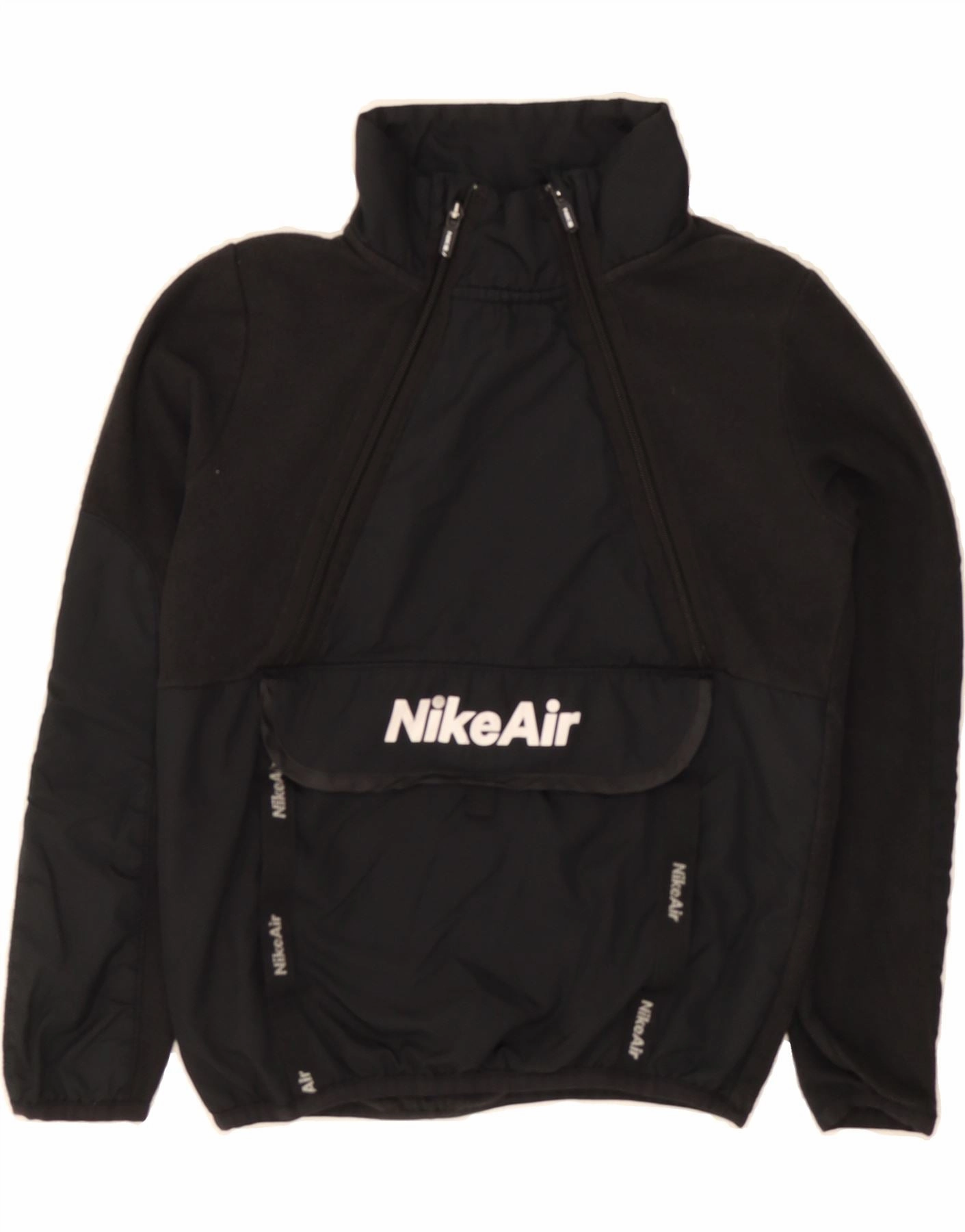 NIKE Boys Standard Fit Graphic Anorak Jacket 10-11 Years Medium  Black Light Reflective Trims Reflective Safety Trim