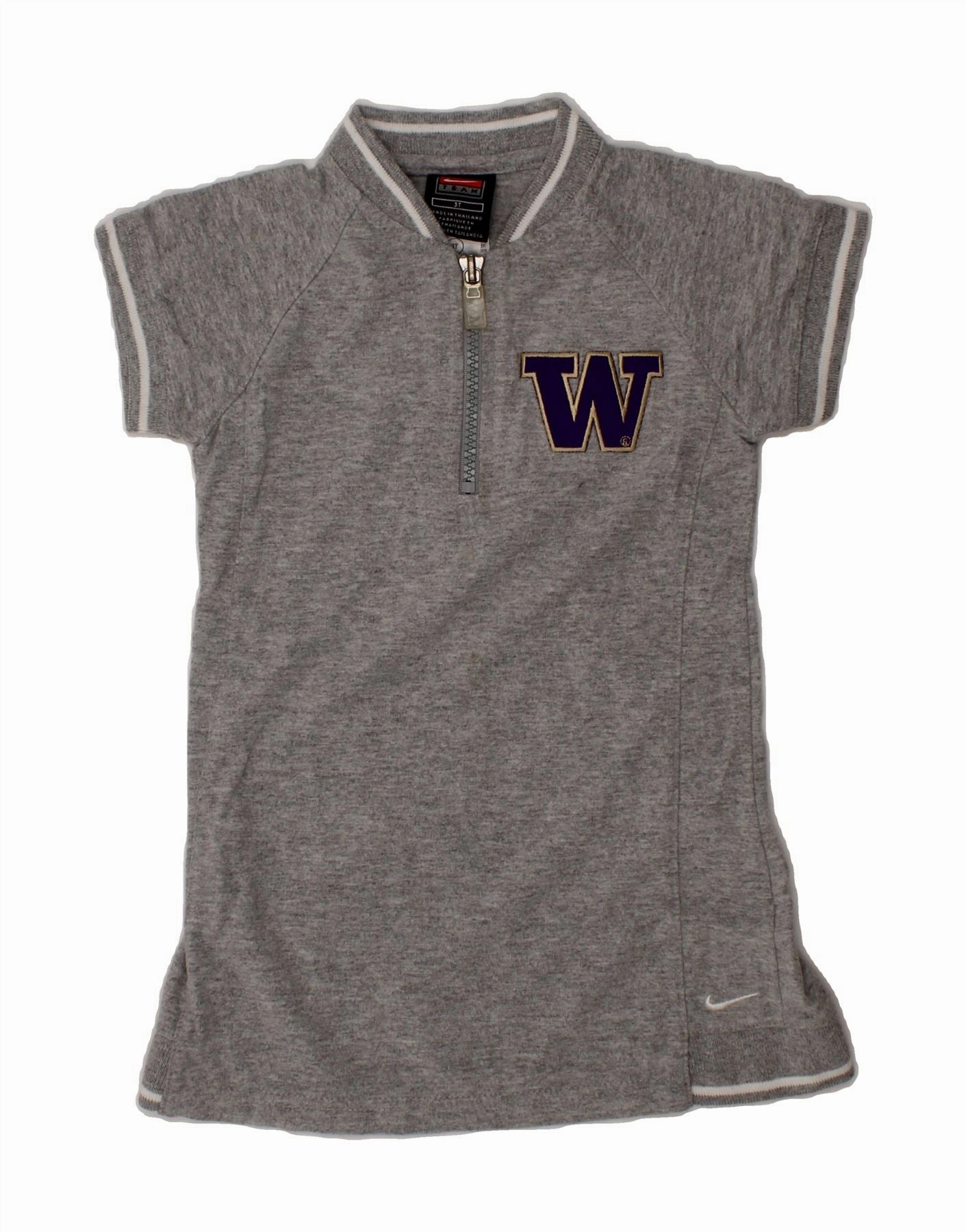 NIKE Girls T-Shirt Dress 2-3 Years Grey Cotton Linen Love