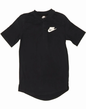 Charming Fit NIKE Girls T-Shirt Dress 9-10 Years Large Black Cotton