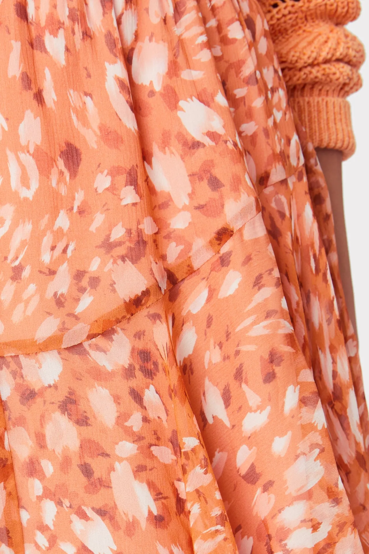 Nikki Sand Leopard Chiffon Skirt