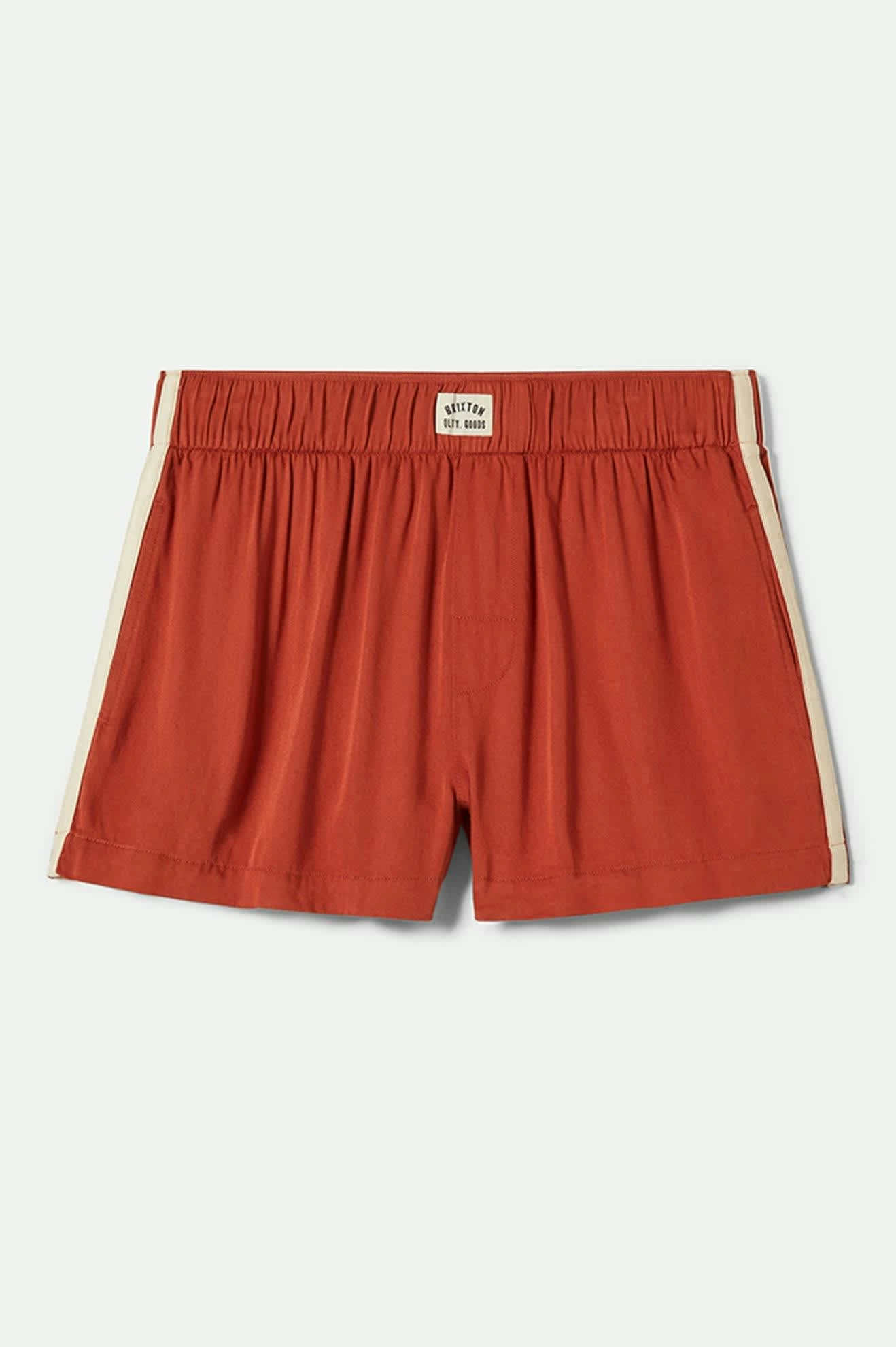 Durable Hem Finishing ribbed texture Silky Boxer Short - Burnt Brick