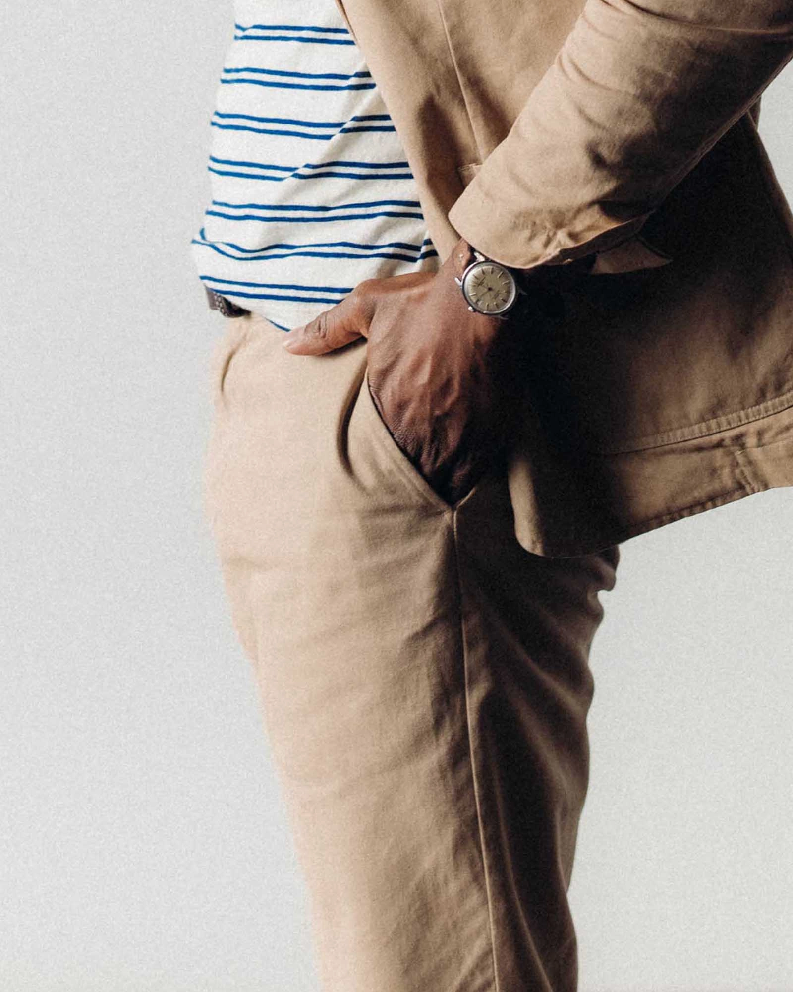 Moisture Wicking Fabric Neutral Fit The Democratic Foundation Pant in Organic Khaki