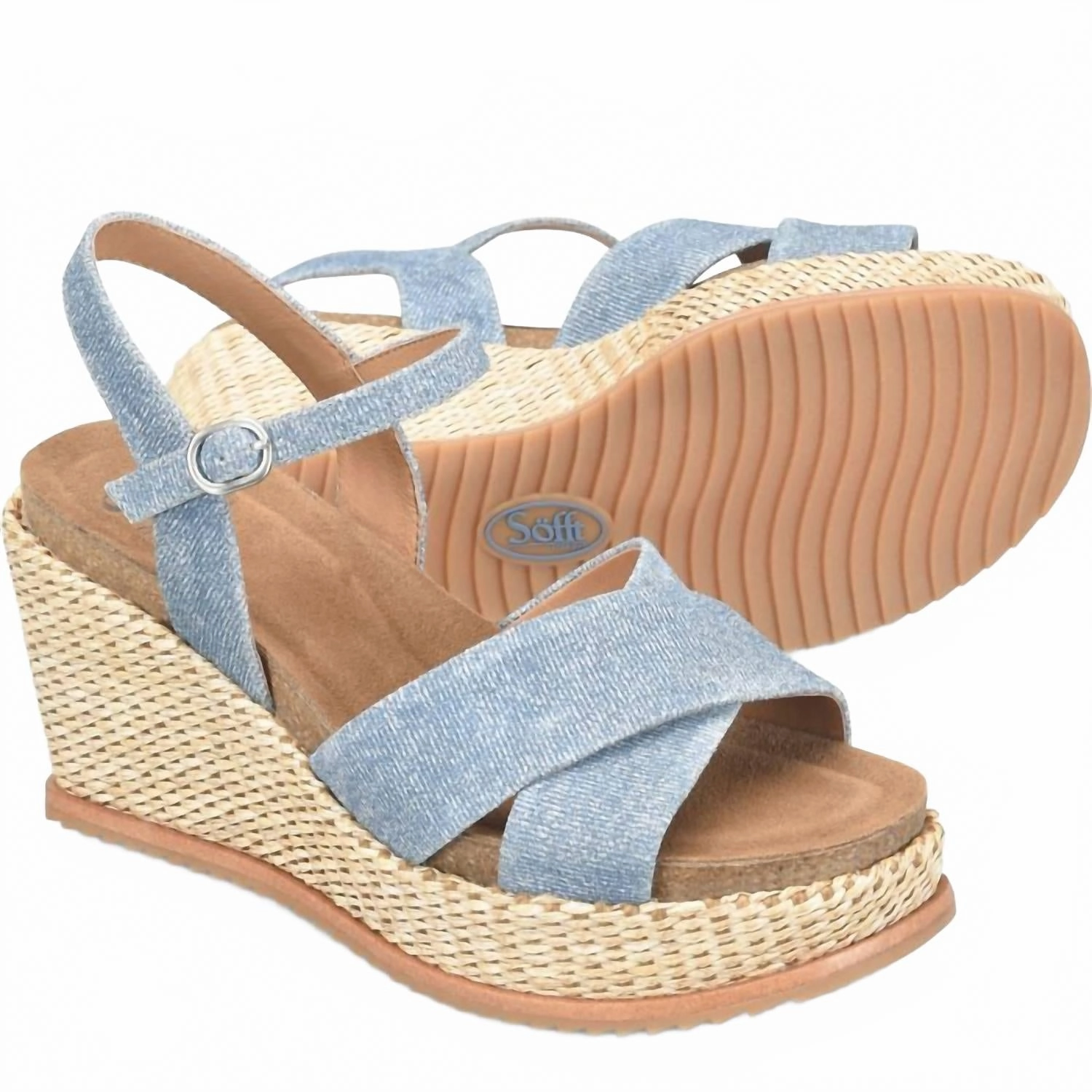 Women's Diana Wedge Sandal In Denim City Casual