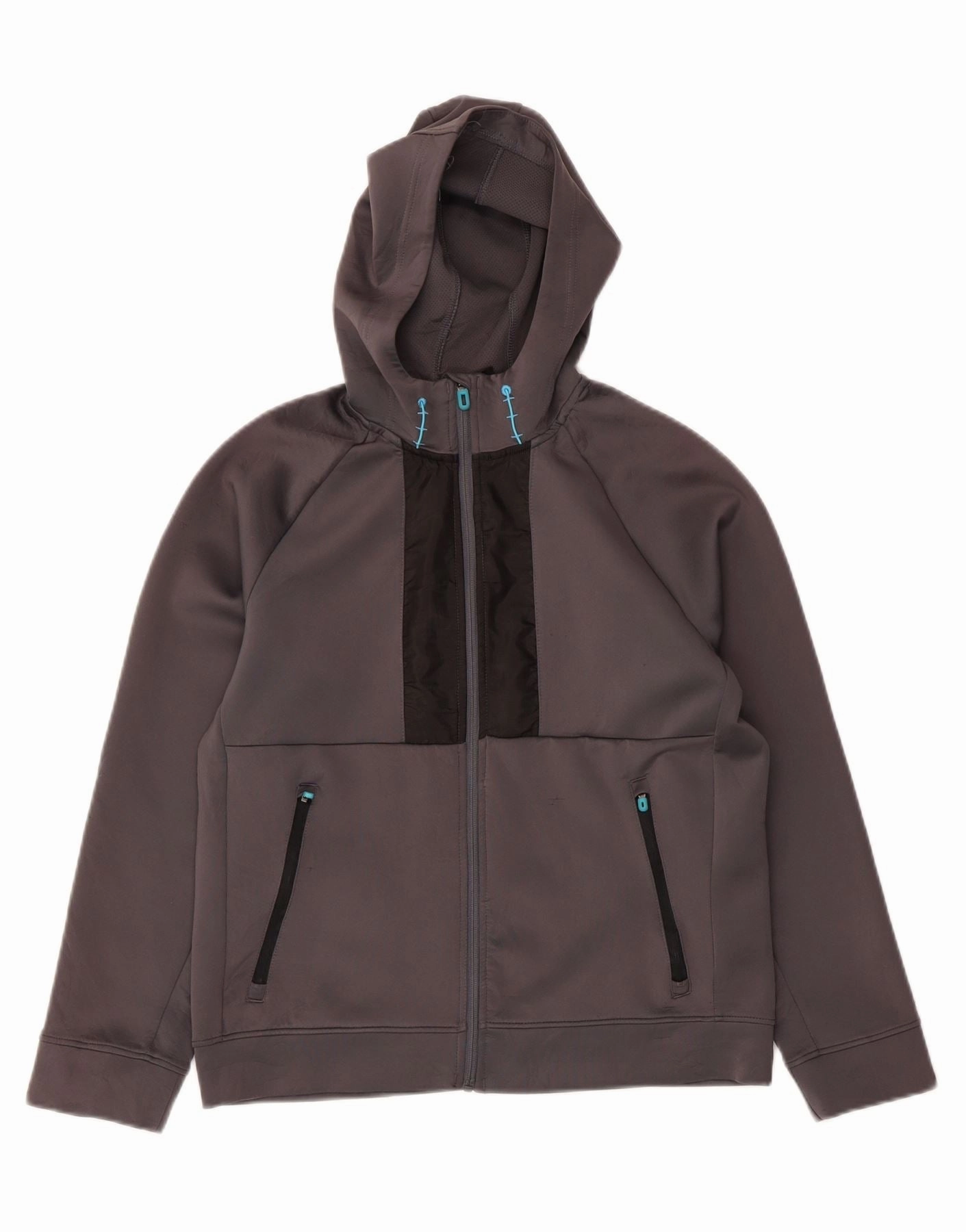 BreathableTechnology RUSSELL ATHLETIC Boys Windbreaker Jacket 15-16 Years 2XL Grey Colourblock