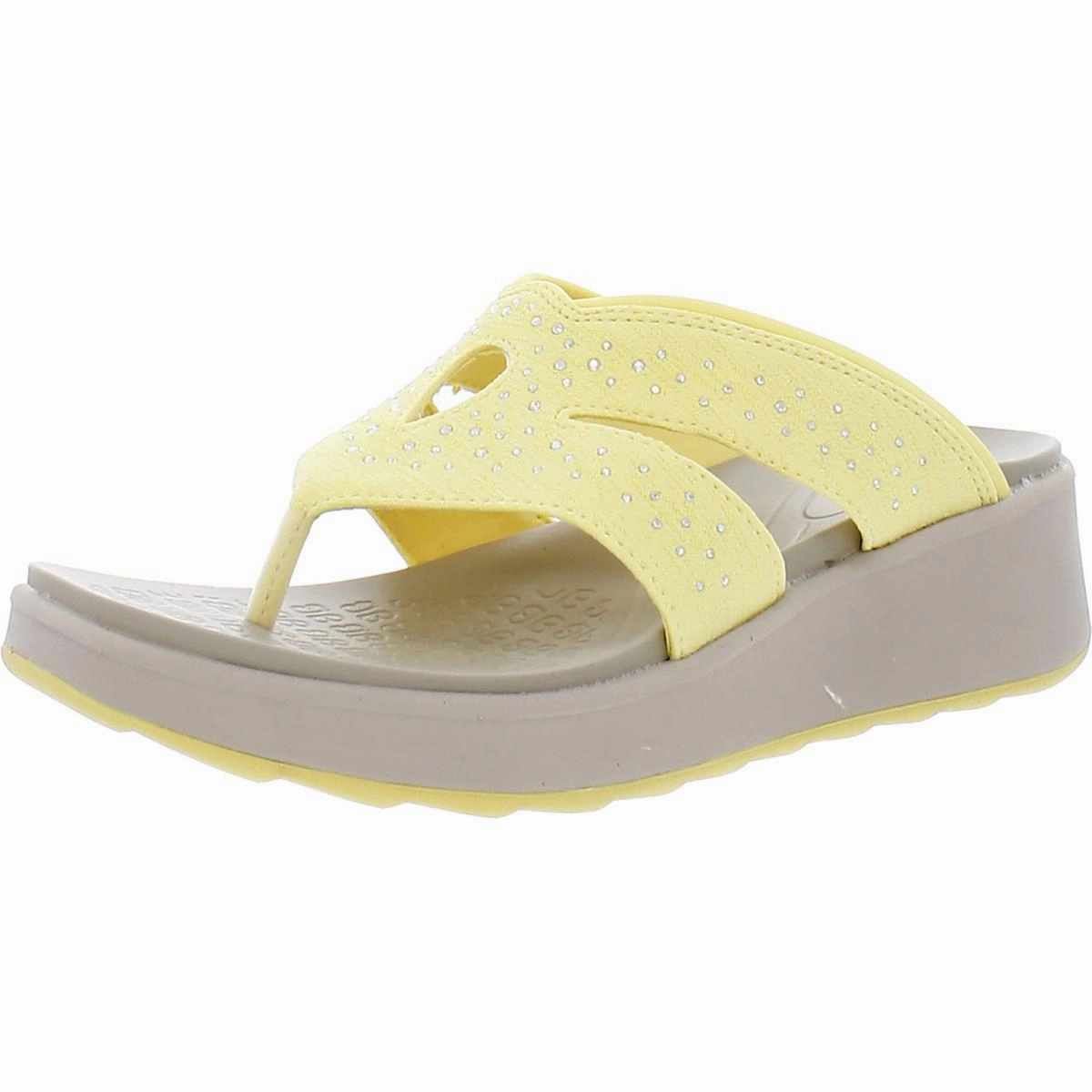 Statement Step Stretchable Nola Bright Womens Rhinestone Slip On Wedge Sandals