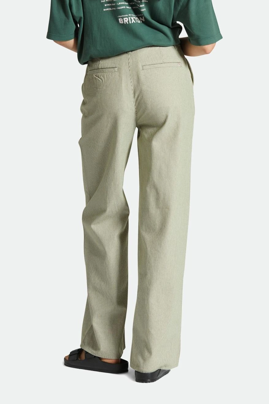 Victory Full Length Wide Leg Pant - Sea Kelp Stripe Utility Style Versatile Wearable
