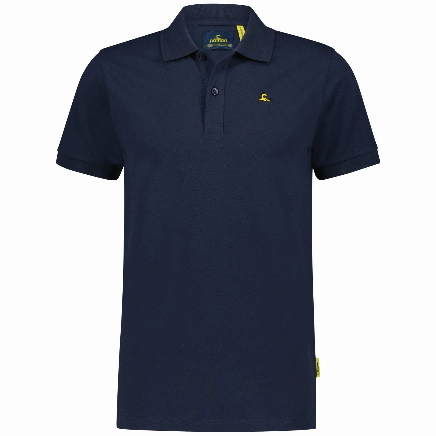 Navy Blue Men Polo Piqu?? Linen blend Cozy And Warm