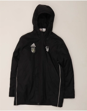 ADIDAS Boys Juventus Hooded Padded Coat 13-14 Years Black Polyester Approach music concert