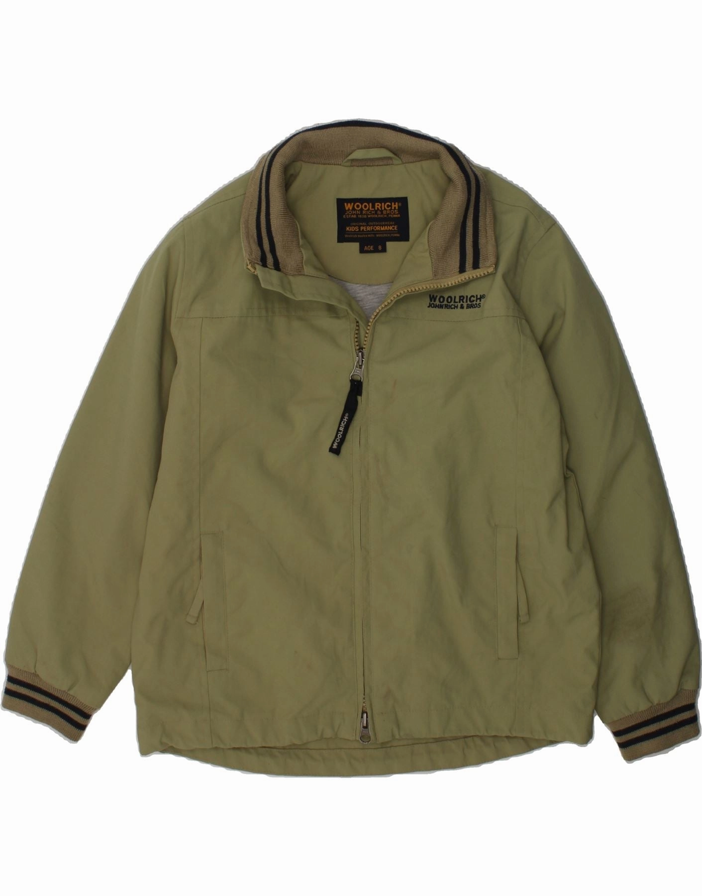 WOOLRICH Boys Bomber Jacket 7-8 Years Khaki Nylon High - end