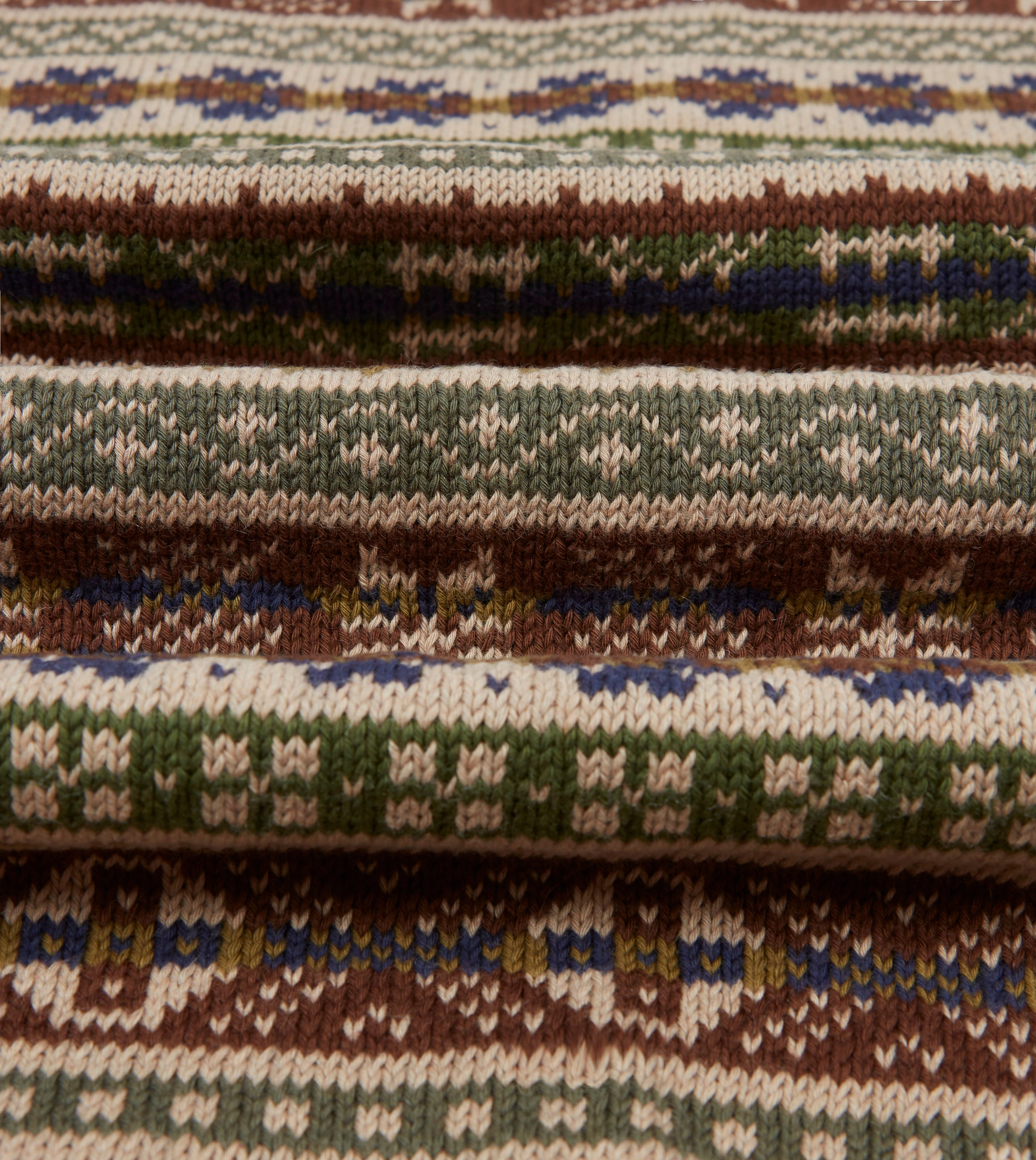 Beige Cotton Cashmere Fair Isle Knit Vest Low Maintenance Fibers Under Cover