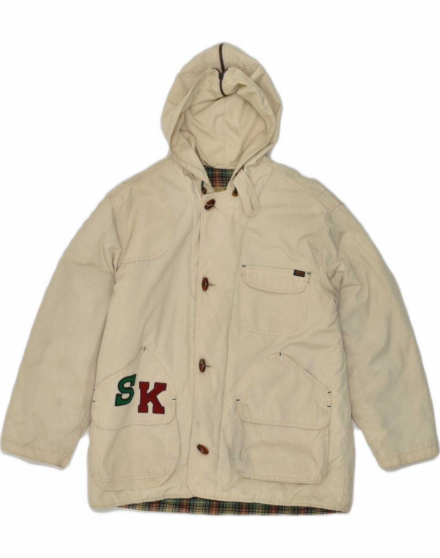 NORTH POLE Boys Hooded Windbreaker Jacket 15-16 Years Beige Polyester Utility Fit divers