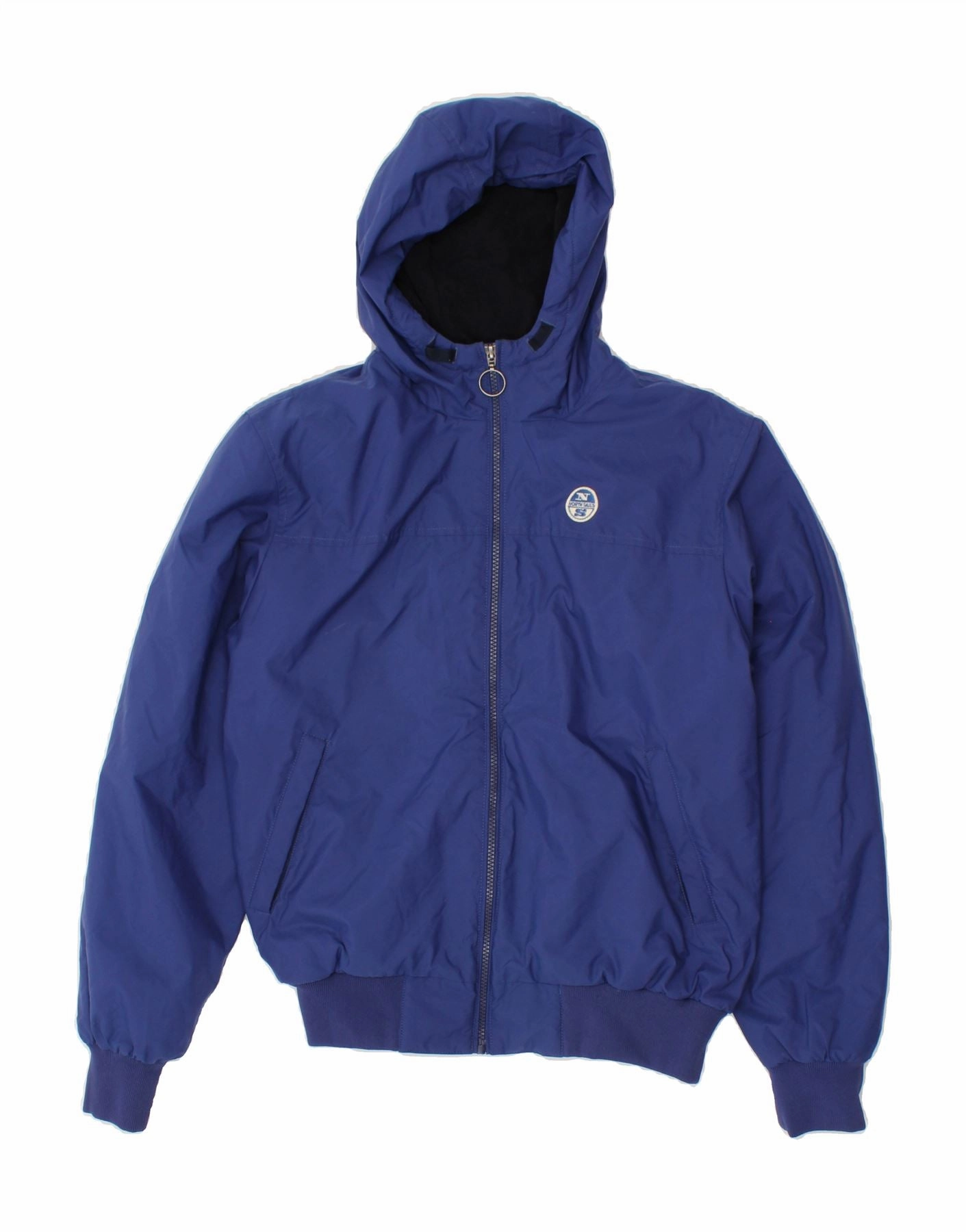 Performance Fit NORTH SAILS Boys Hooded Bomber Jacket 15-16 Years Navy Blue Polyamide