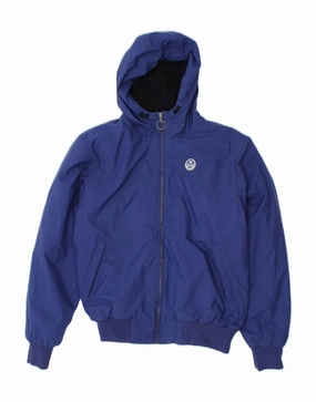 Performance Fit NORTH SAILS Boys Hooded Bomber Jacket 15-16 Years Navy Blue Polyamide