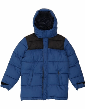 NORTH SAILS Boys Hooded Padded Jacket 11-12 Years Small Blue Colourblock Outdoor Adventure Gear Casual Smart