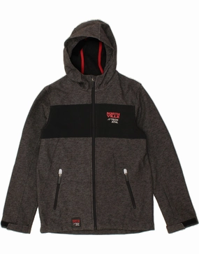 layering option Retro NORTHVILLE Boys Hooded Rain Jacket 11-12 Years Grey Colourblock Polyester