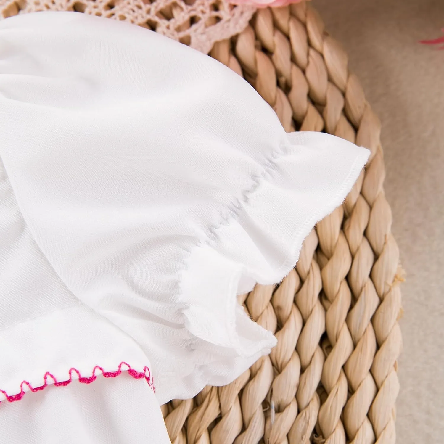 Noubeau Toddler Baby Girl Cinco De Mayo Outfits Mexican Embroidery Floral Crop Top Ethnic Wear Fiesta 1st Birthday Clothes