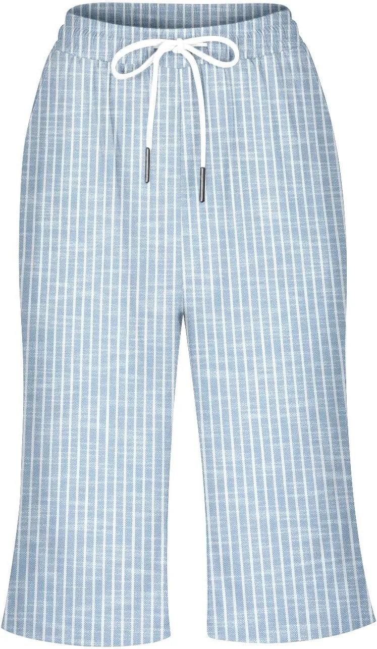 NREALY Linen Shorts for Women 2024 Linen Pants Women Womens Linen Pants Plus Size with Pockets