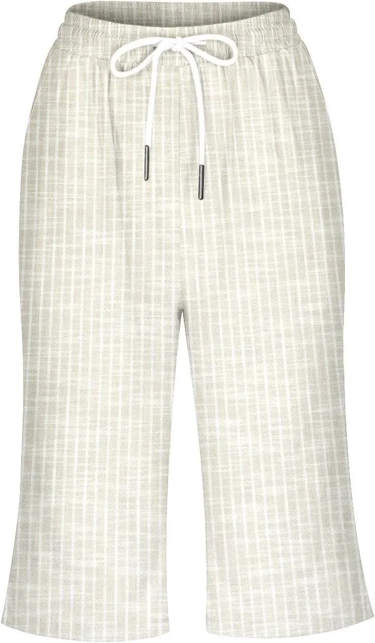 NREALY Linen Shorts for Women 2024 Linen Pants Women Womens Linen Pants Plus Size with Pockets