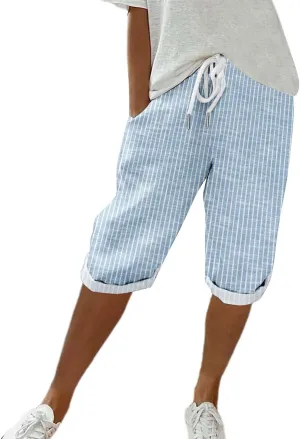 NREALY Linen Shorts for Women 2024 Linen Pants Women Womens Linen Pants Plus Size with Pockets