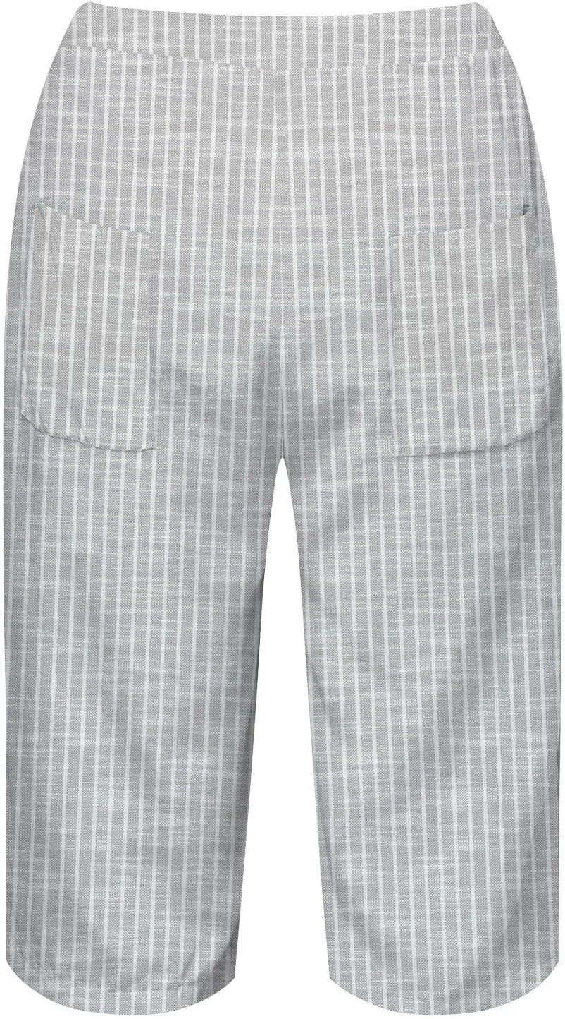 NREALY Linen Shorts for Women 2024 Linen Pants Women Womens Linen Pants Plus Size with Pockets