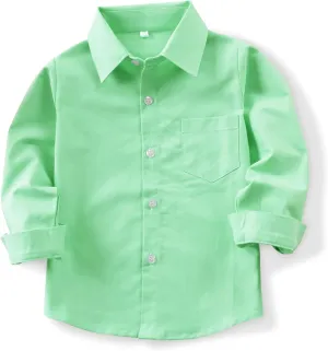 OCHENTA Little Big Boys' & Men's Long Sleeve Button Down Oxford Casual Dress Shirt