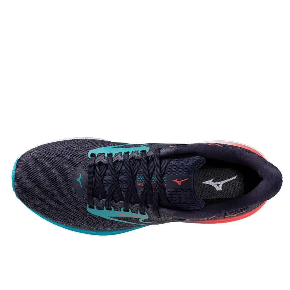 running - safety Lateral Stabilizers Mizuno Men's Wave Rider 29 Running Shoes in Odyssey Gray/Capri Breeze/Calypso Coral AW25