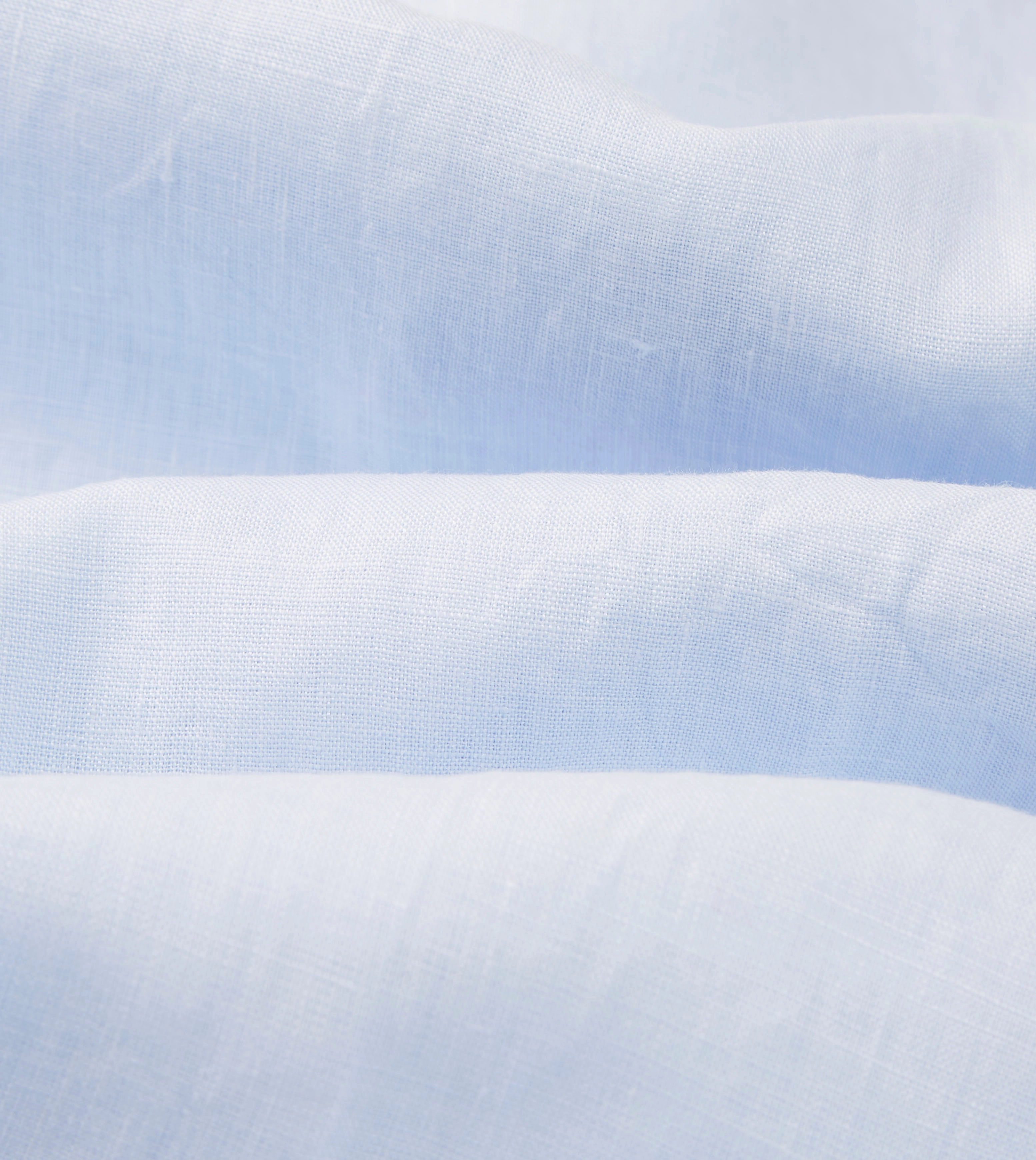 Soft touch finish Light Blue Linen Spread Collar Shirt