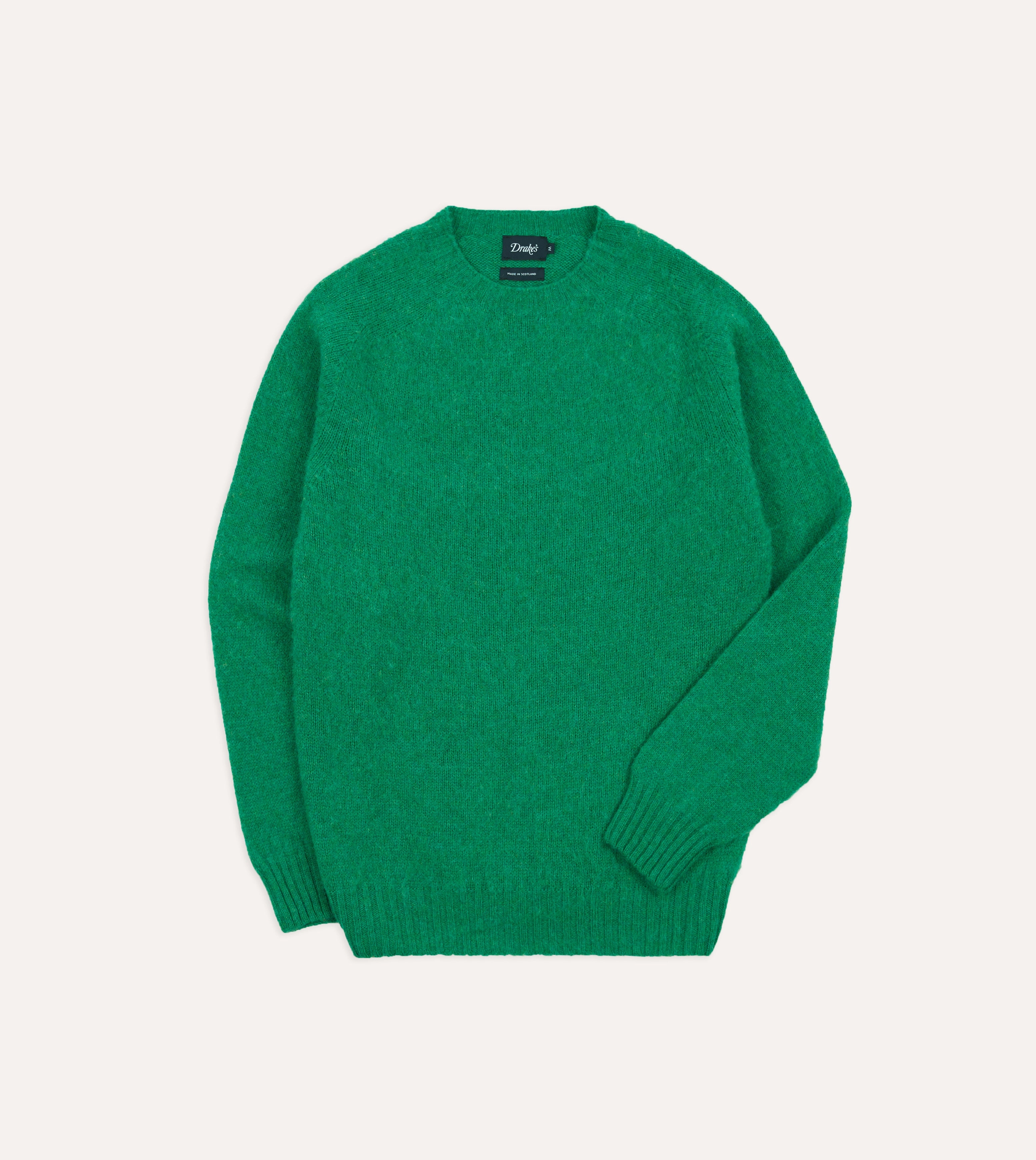 Outdoor Trend Green Brushed Shetland Crew Neck Jumper