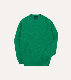 Outdoor Trend Green Brushed Shetland Crew Neck Jumper